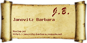 Janovitz Barbara névjegykártya