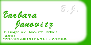 barbara janovitz business card